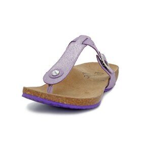 Vionic 'Mary' Leather Thong Sandals Metallic Lavender Purple Crystal: EU39/US8